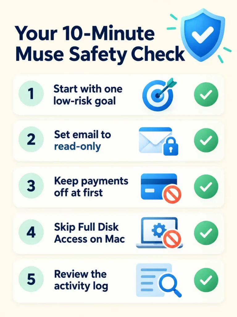 Muse AI 10-minute safety setup checklist
